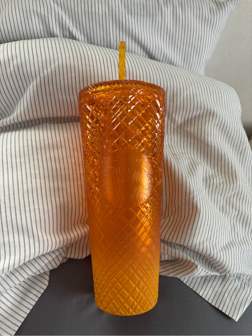 Starbucks Jeweled Orange Cold Cup with Straw